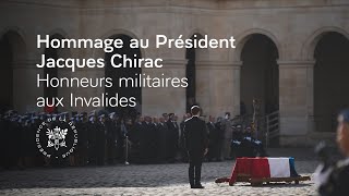 Honneurs funèbres militaires rendus au Président Jacques CHIRAC Hôtel national des Invalides [upl. by Norre]