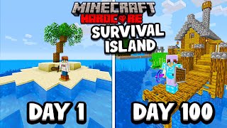 I Survived 100 Days on a SURVIVAL ISLAND in Minecraft Hardcore [upl. by Ahsoyem790]