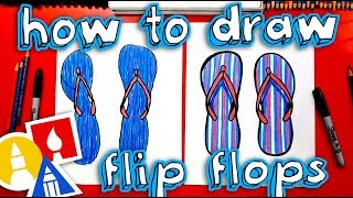 How To Draw FlipFlop Sandals [upl. by Ecnahoy210]