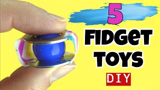 5 EASY DIY FIDGET TOYS  HOW TO MAKE DIY STRESS RELIEVERS FUN DIY TOYS FOR KIDS SCHOOL FIDGET TOYS [upl. by Lleret149]