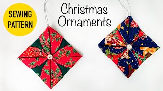 EASY Christmas Ornaments sewing pattern  DIY Christmas project for beginners [upl. by Trygve]